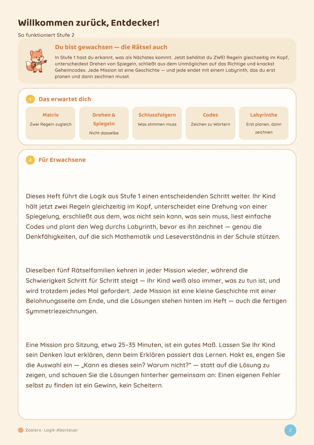 Die Seite für Erwachsene