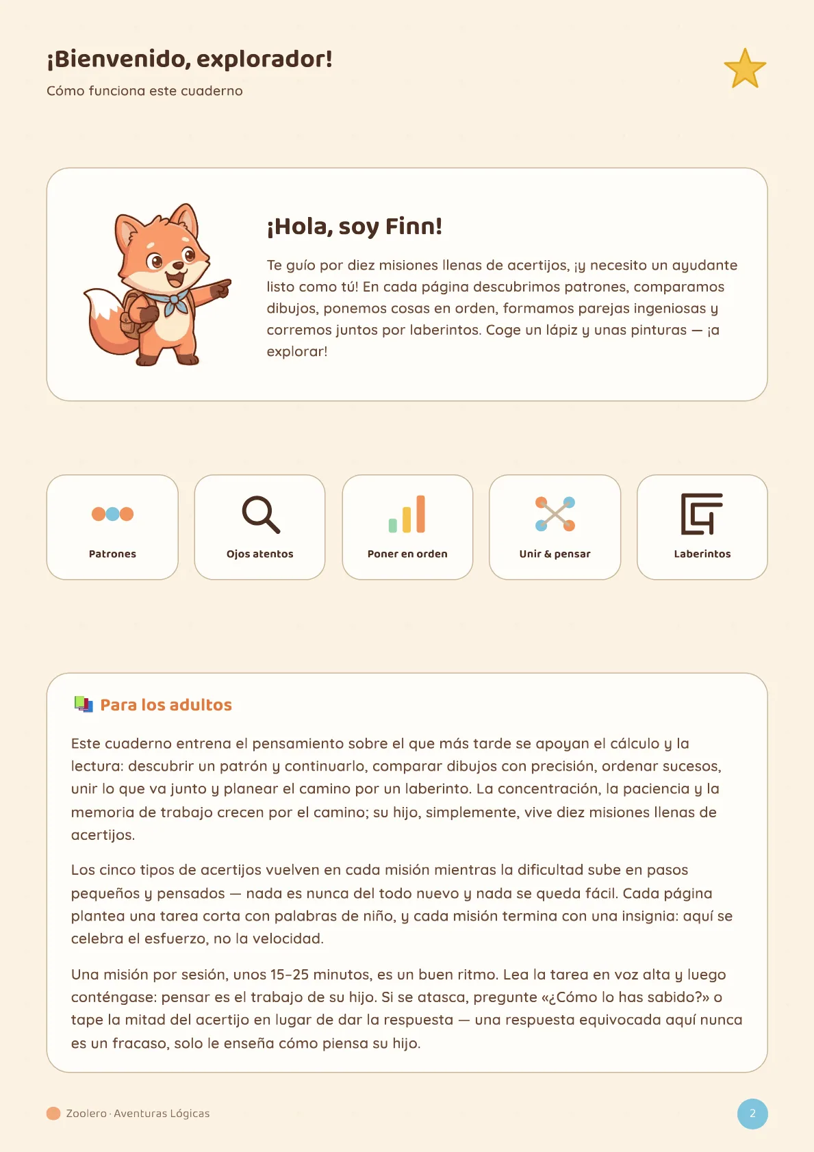La página para adultos