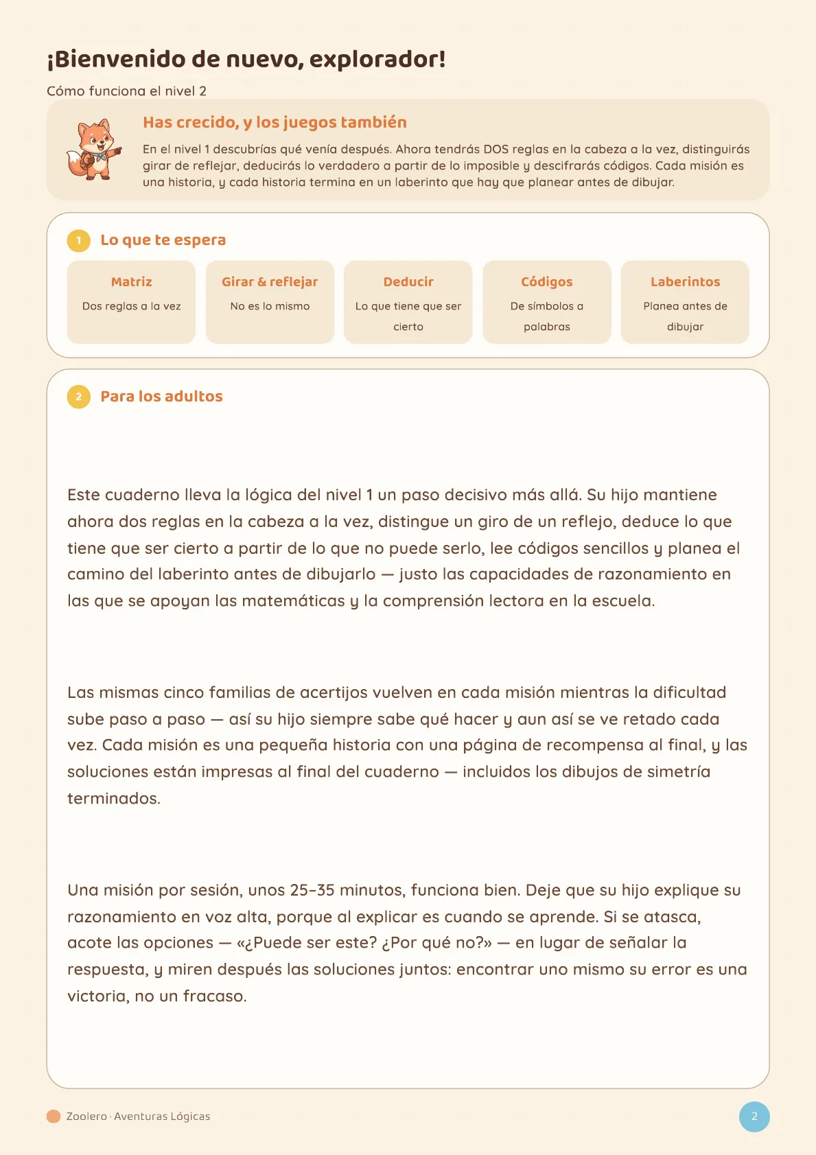 La página para adultos