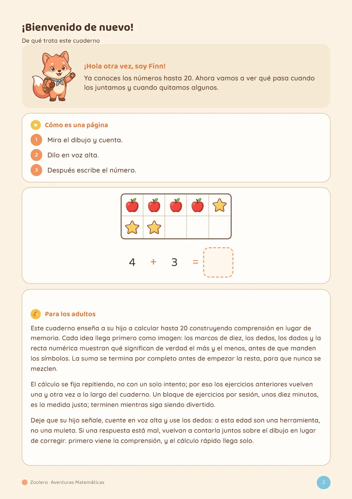La página para adultos