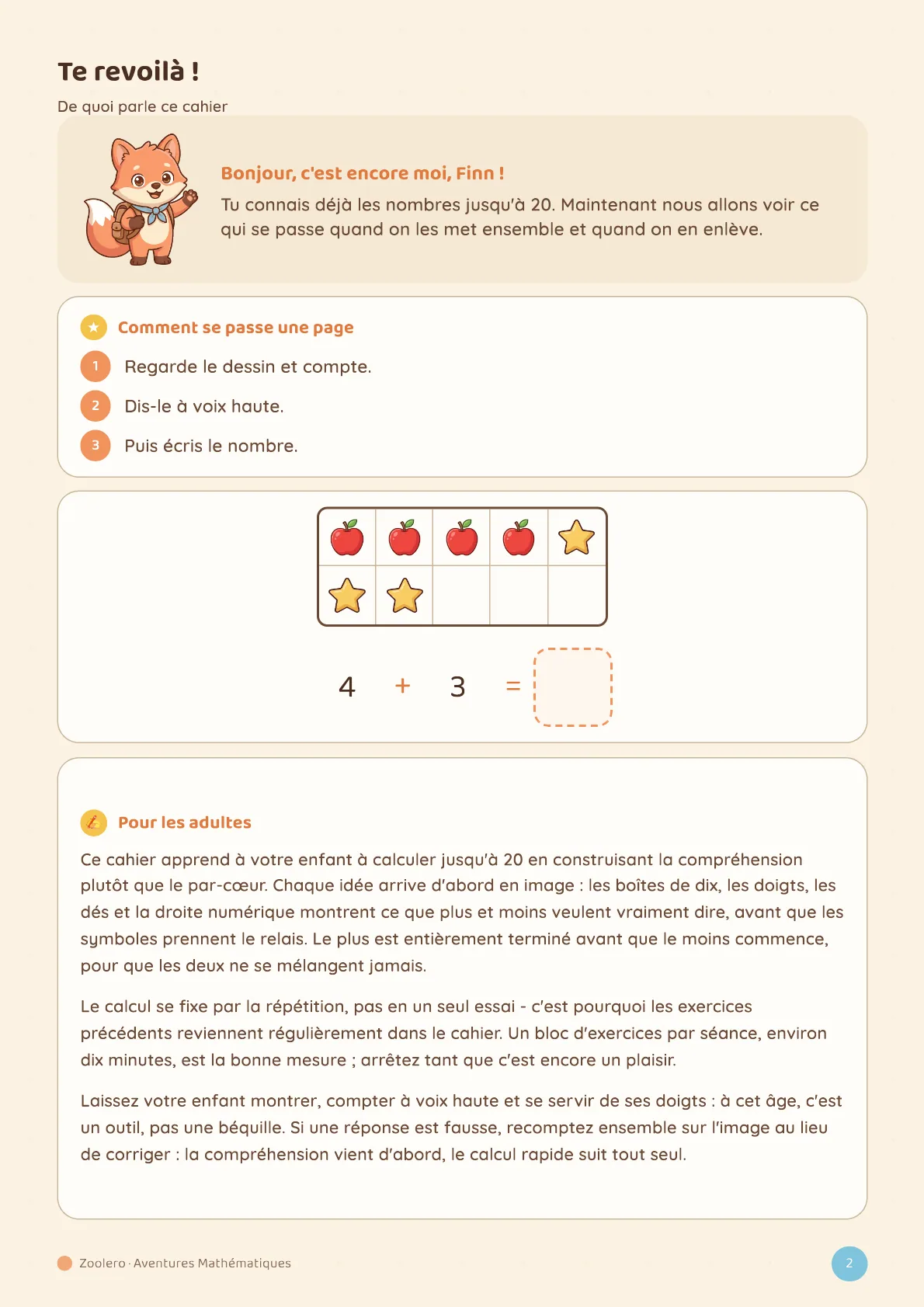 La page pour les adultes