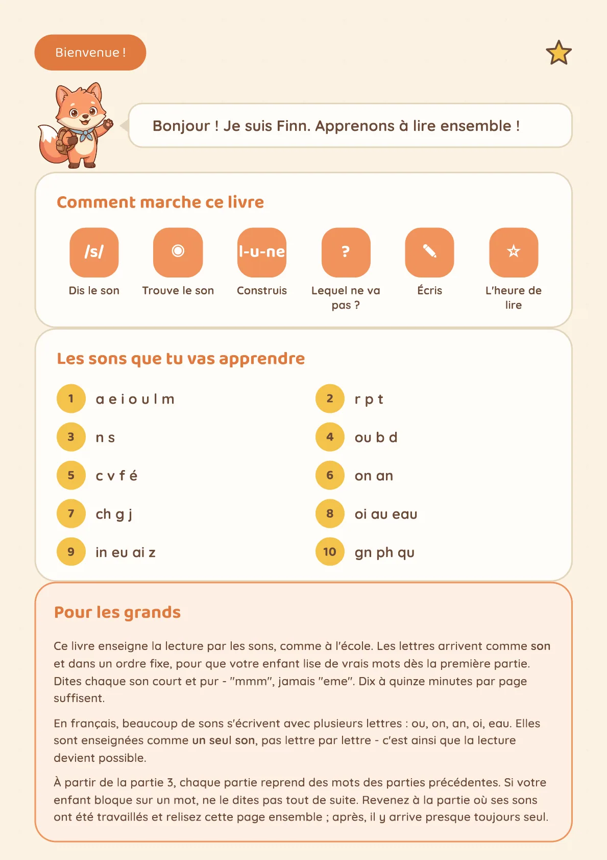 La page pour les adultes