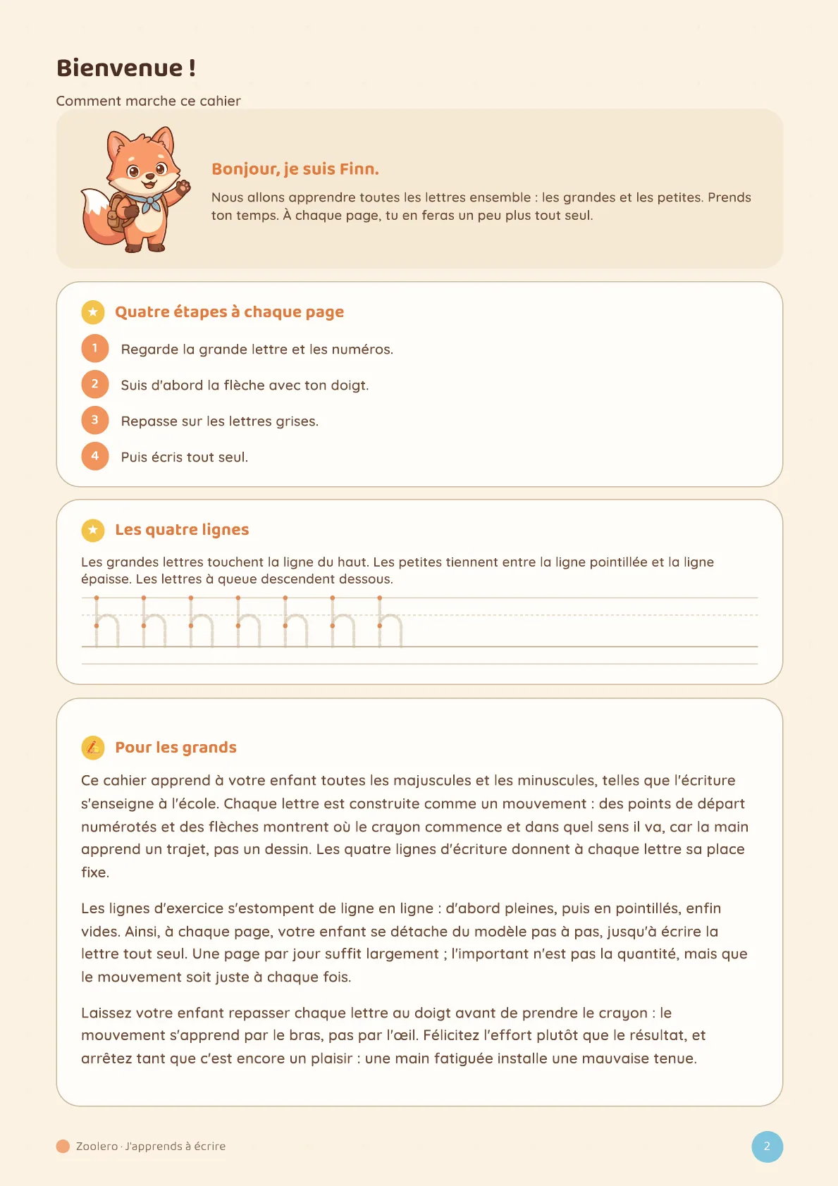 La page pour les adultes