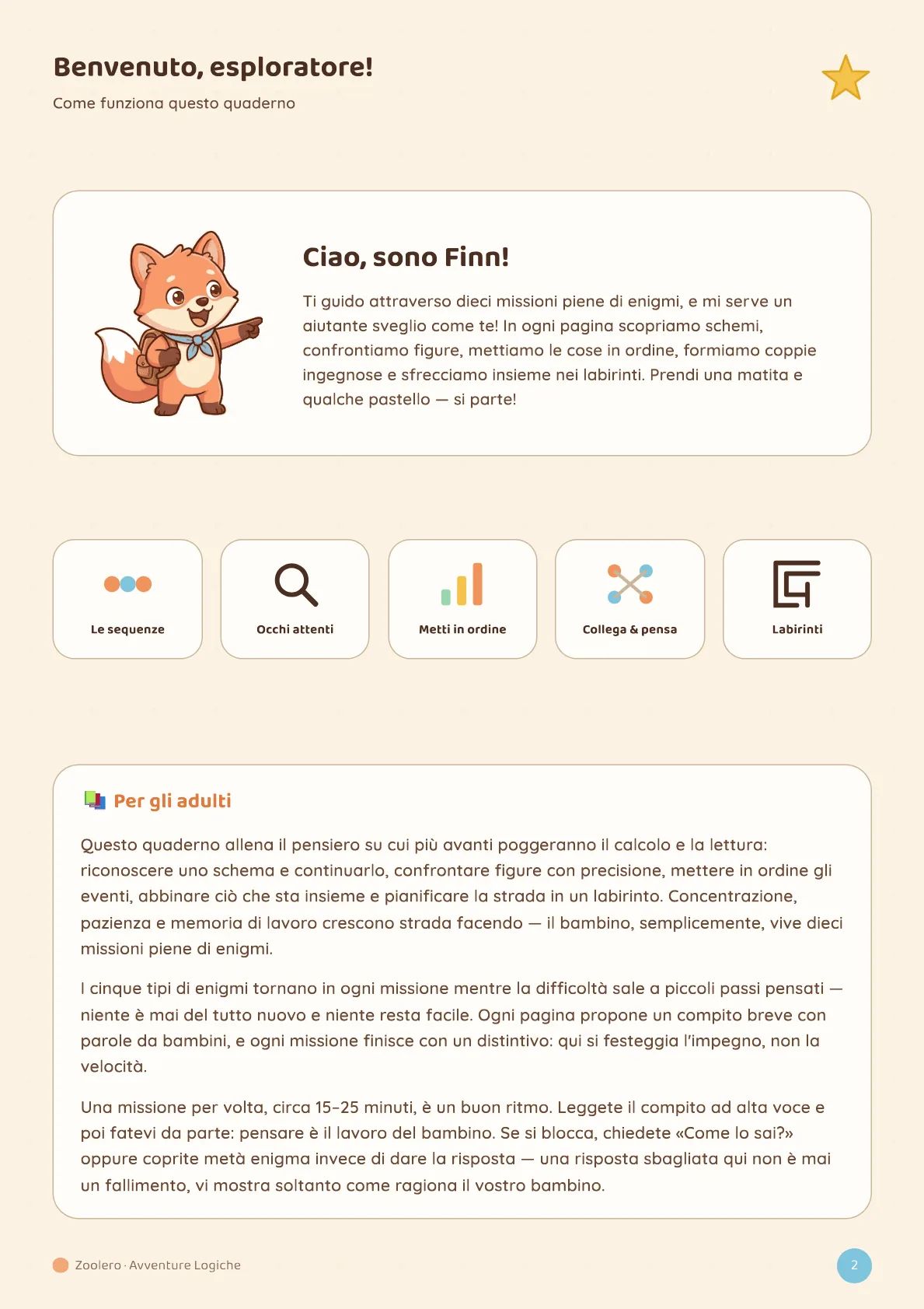 La pagina per i grandi