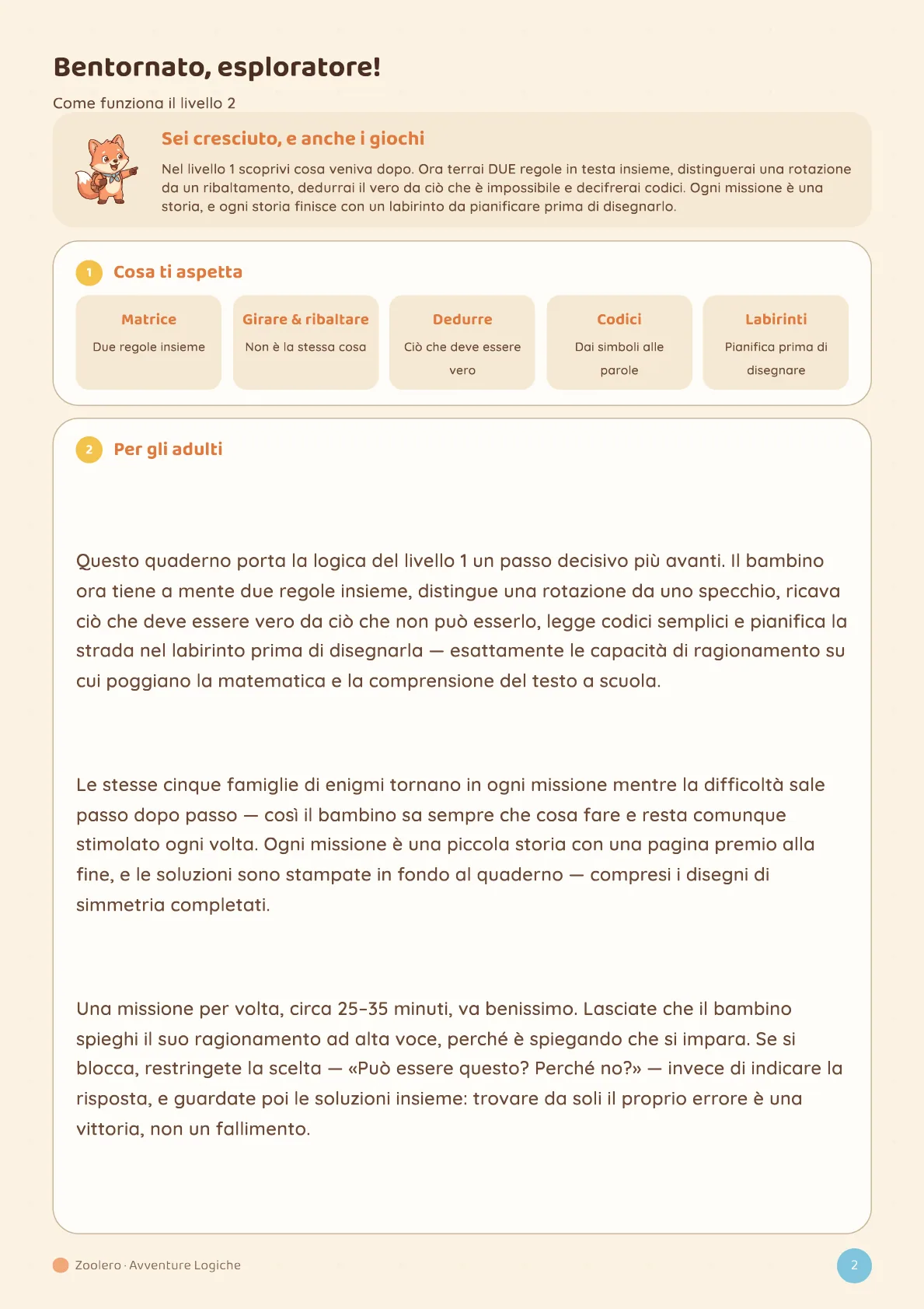 La pagina per i grandi